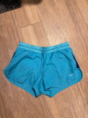 Nike Women's Bright Teal Athletic Shorts with Drawstring Waist